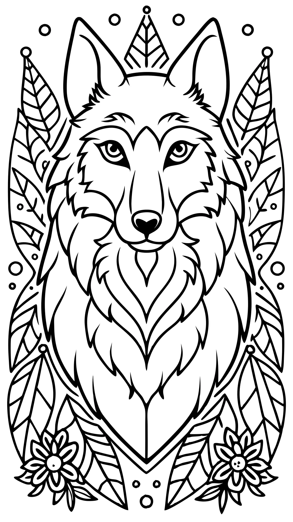 coloriage adulte loup